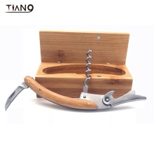 Engraved Bamboo Box  Promotional Gift Wine Corkscrew Water's Knife